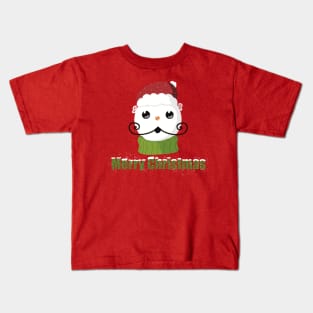 Funny snowman with mustache and carrot Kids T-Shirt